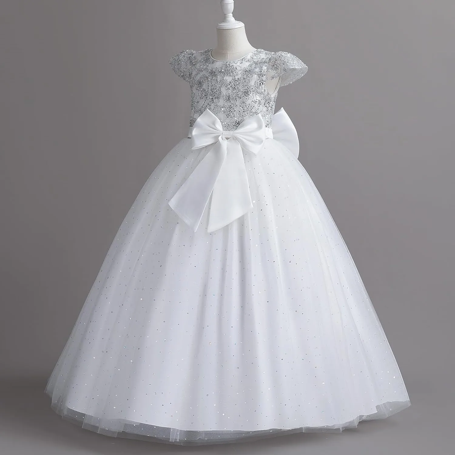 Flower Girl's Dress Princess Puffy Tulle Dresses Bridesmaid Wedding Communion Birthday Party Pageant Maxi Prom Gown for Kids