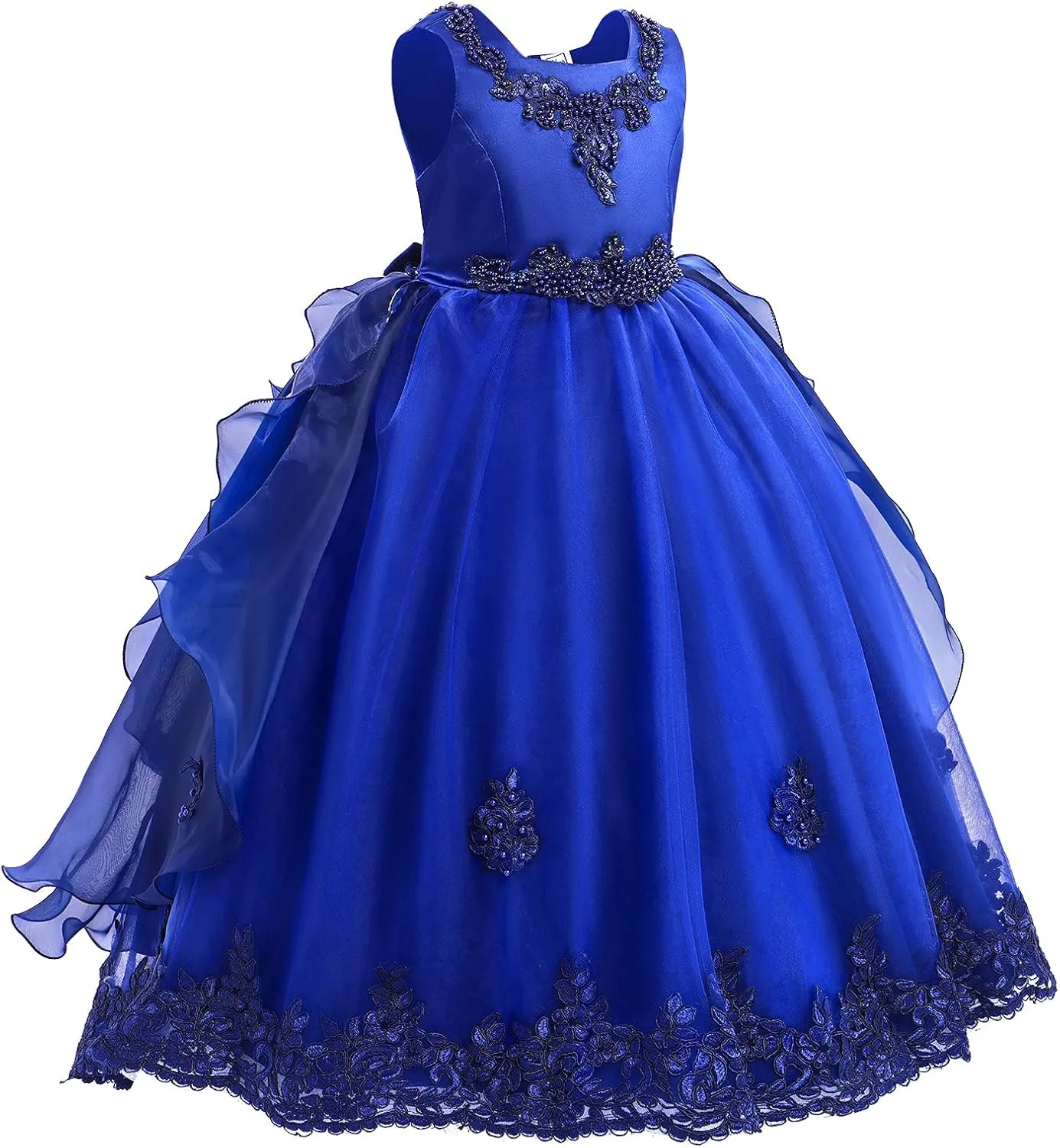 Flower Girl's Dress Princess Puffy Tulle Dresses Bridesmaid Wedding Communion Birthday Party Pageant Maxi Prom Gown for Kids