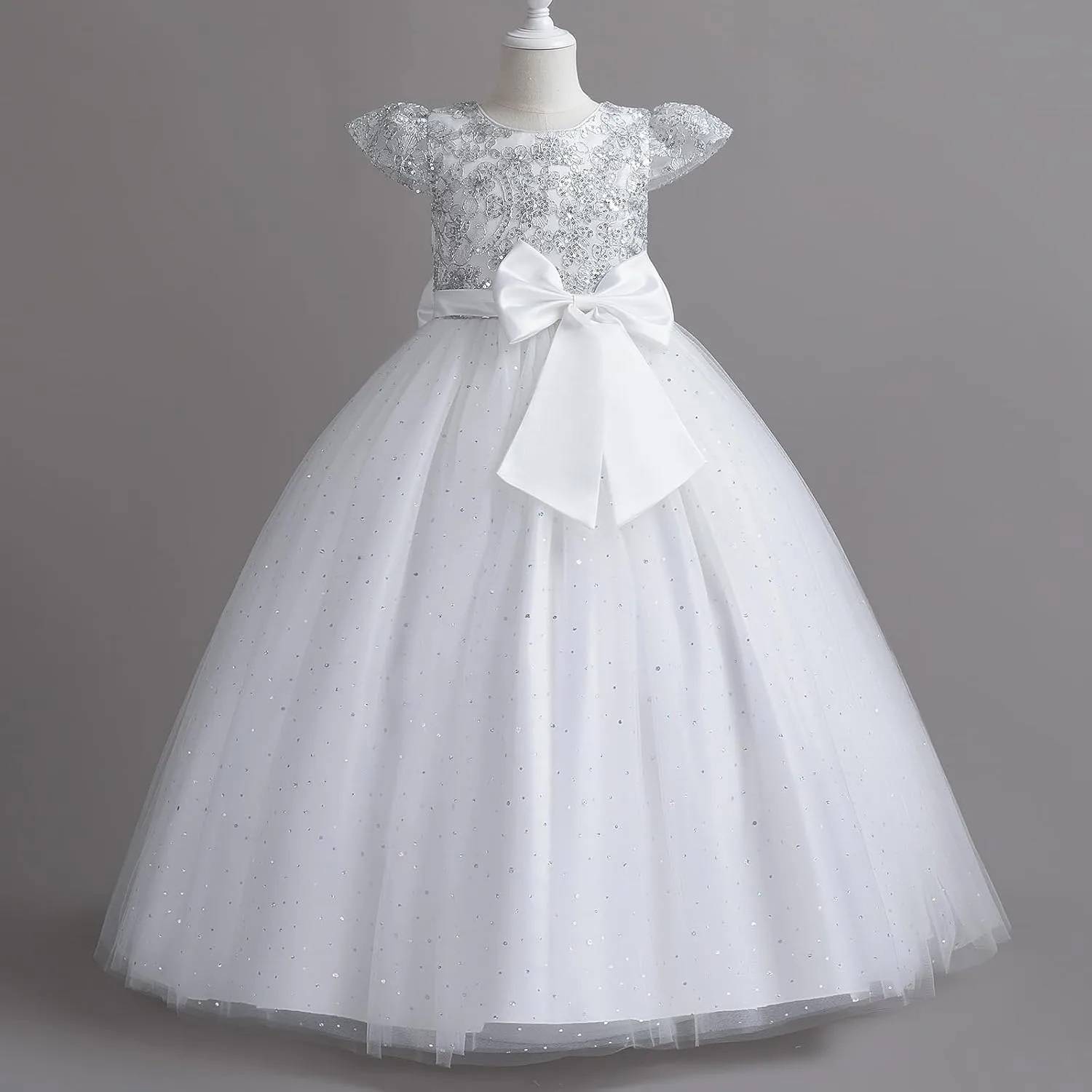 Flower Girl's Dress Princess Puffy Tulle Dresses Bridesmaid Wedding Communion Birthday Party Pageant Maxi Prom Gown for Kids