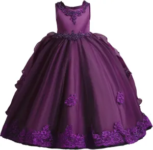Flower Girl's Dress Princess Puffy Tulle Dresses Bridesmaid Wedding Communion Birthday Party Pageant Maxi Prom Gown for Kids