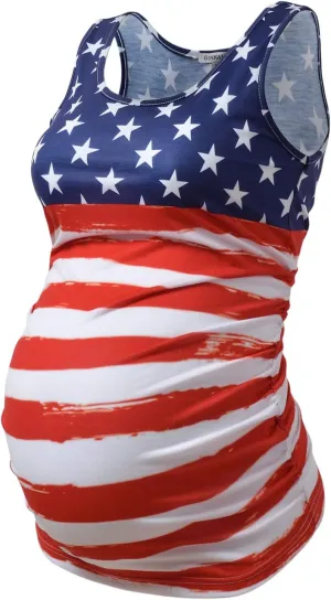 GINKANA Maternity Tank Tops Sleeveless Ruched Basic Tops Maternity Shirt Vest Mama Clothes