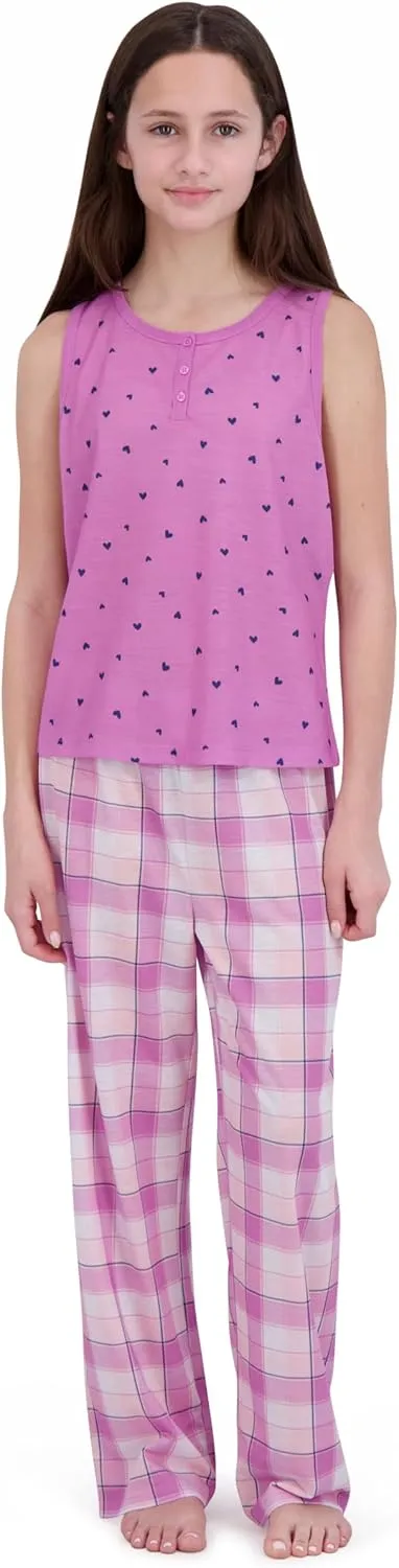 Girls Pajamas Set - 3-Piece PJs Set, Tee, Pants & Shorts, Soft Girls’ Sleepwear, Teen Kids Pajamas, Sizes 5-16