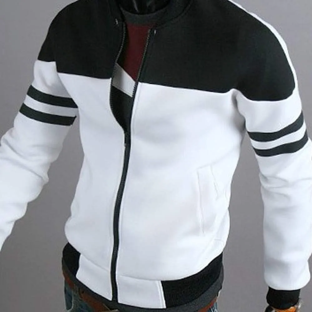 GOKKILRW Mens Varsity Baseball Jacket Bomber Coats Casual Outdoors Patchwork Slim Fit Sports Running Outwear Motorcycle Coat