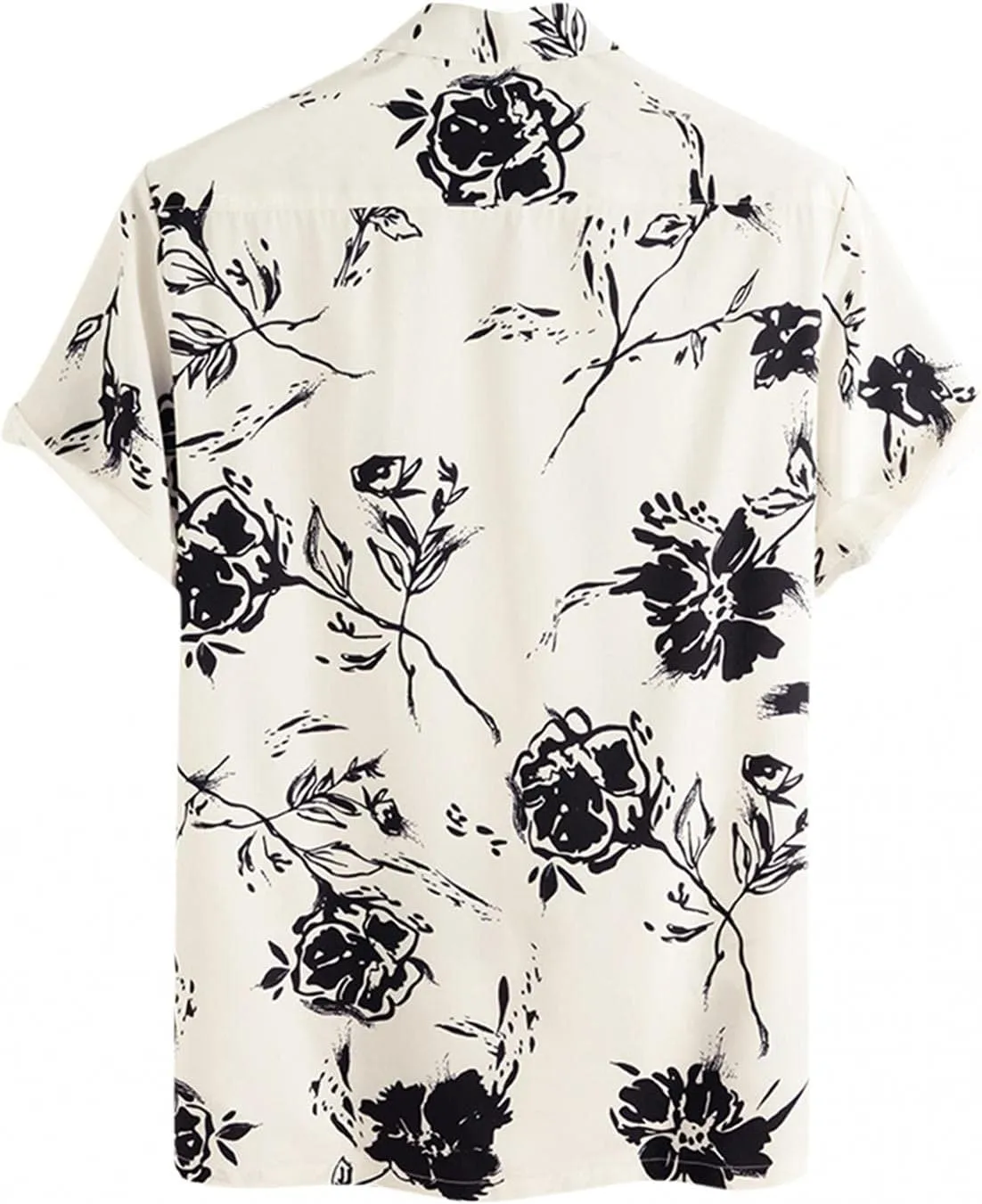 Hawaiian Shirts for Men Printed Flower Casual Button Down Short Sleeve Beach Party Holiday Tops