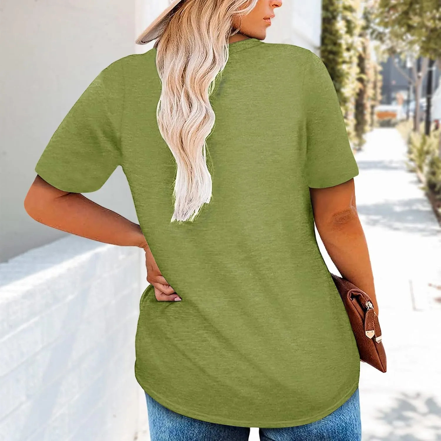 HDLTE Women Plus Size Tops Casual Short Sleeve Graphic Tee Shirts Oversized Tee Tops