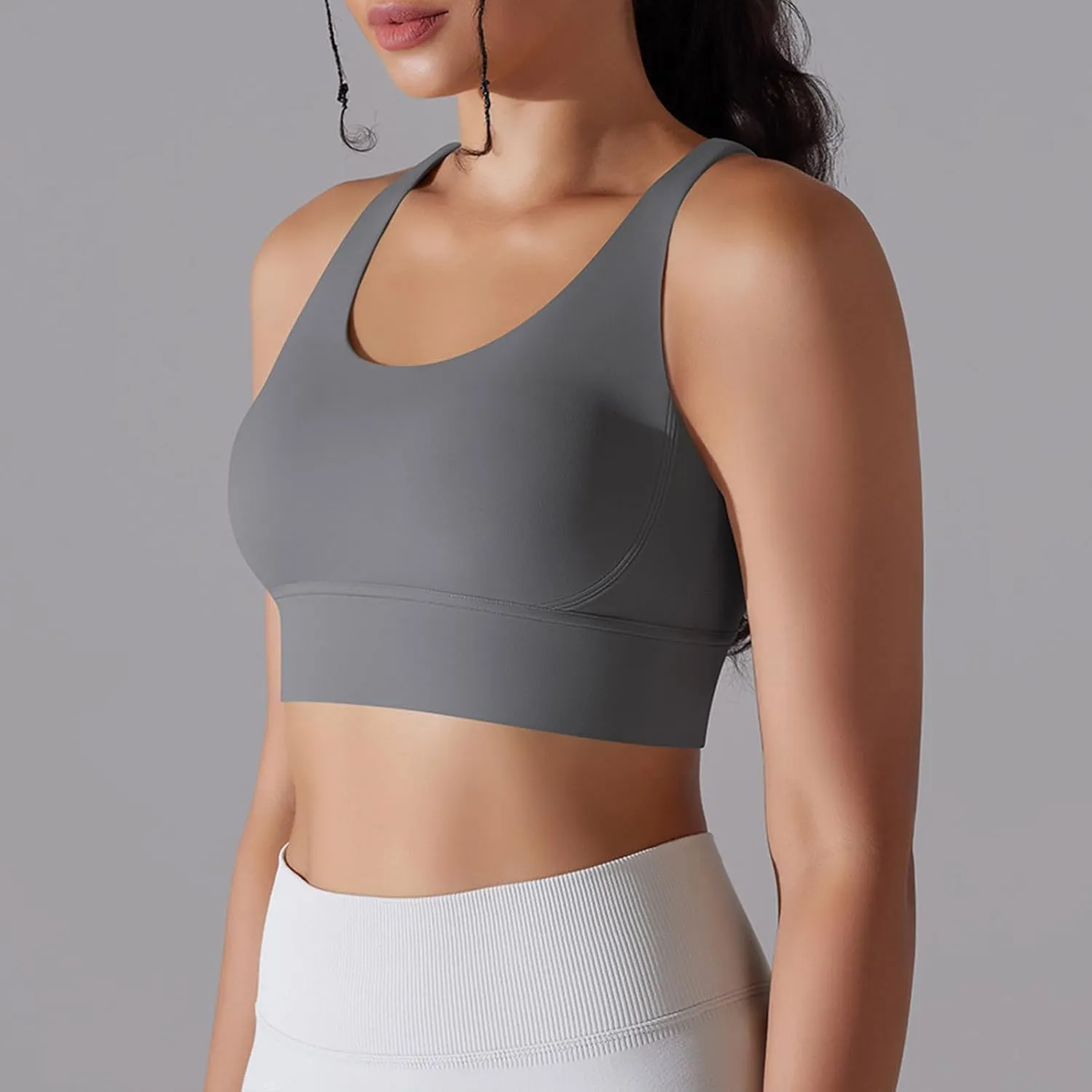 HGps8w Workout Tank Tops for Women Quick Dry Sleeveless Cropped Shirts Sexy Basic Yoga Bra Tanks with Built in Shelf Bra