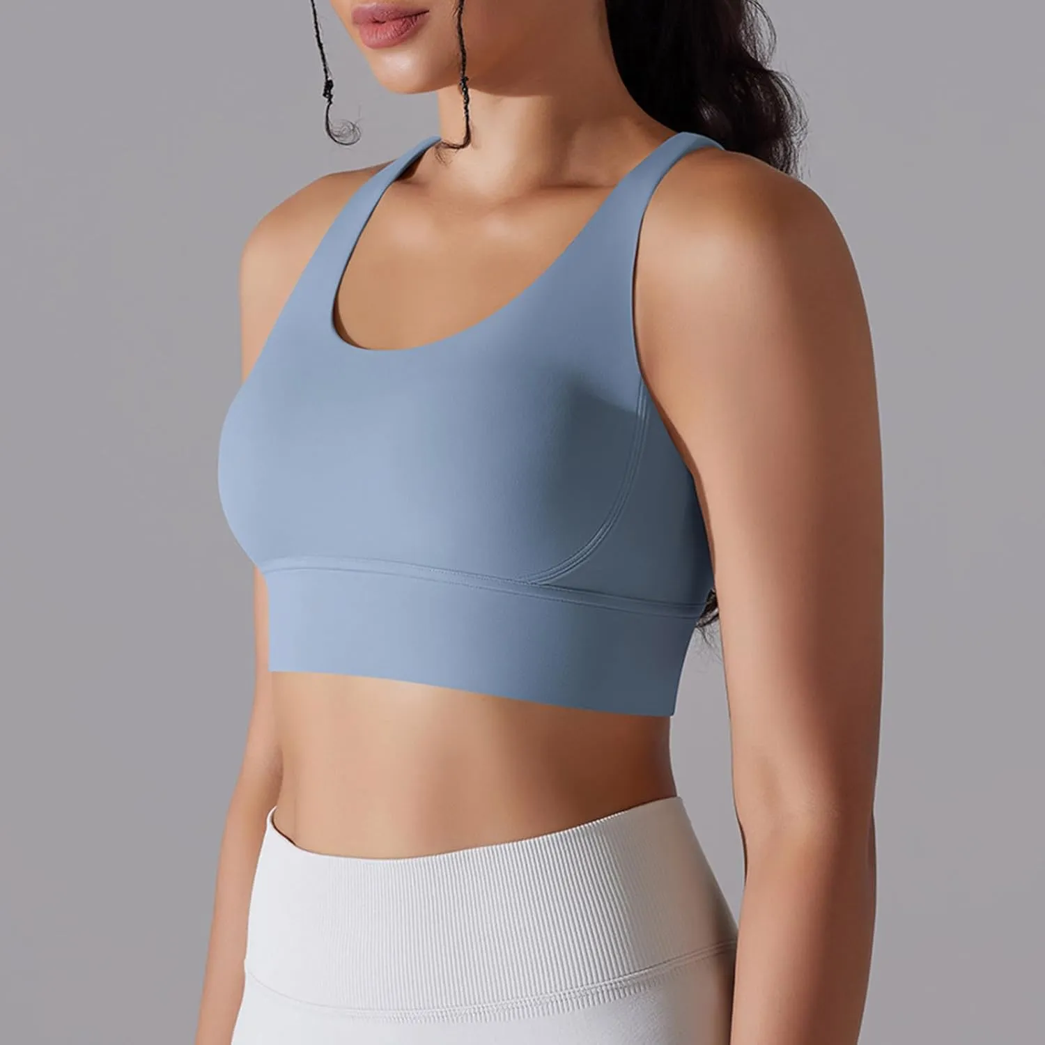 HGps8w Workout Tank Tops for Women Quick Dry Sleeveless Cropped Shirts Sexy Basic Yoga Bra Tanks with Built in Shelf Bra