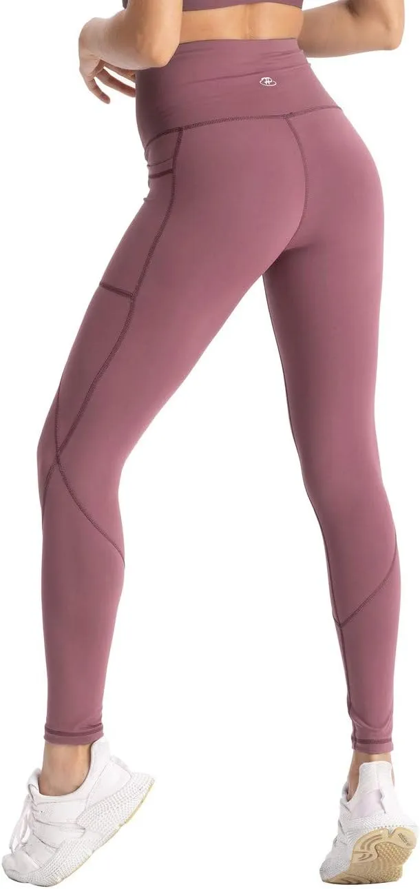 Hopgo Women's High Waist Yoga Pants with Pockets Compression Capri Leggings Tummy Control Workout Tights