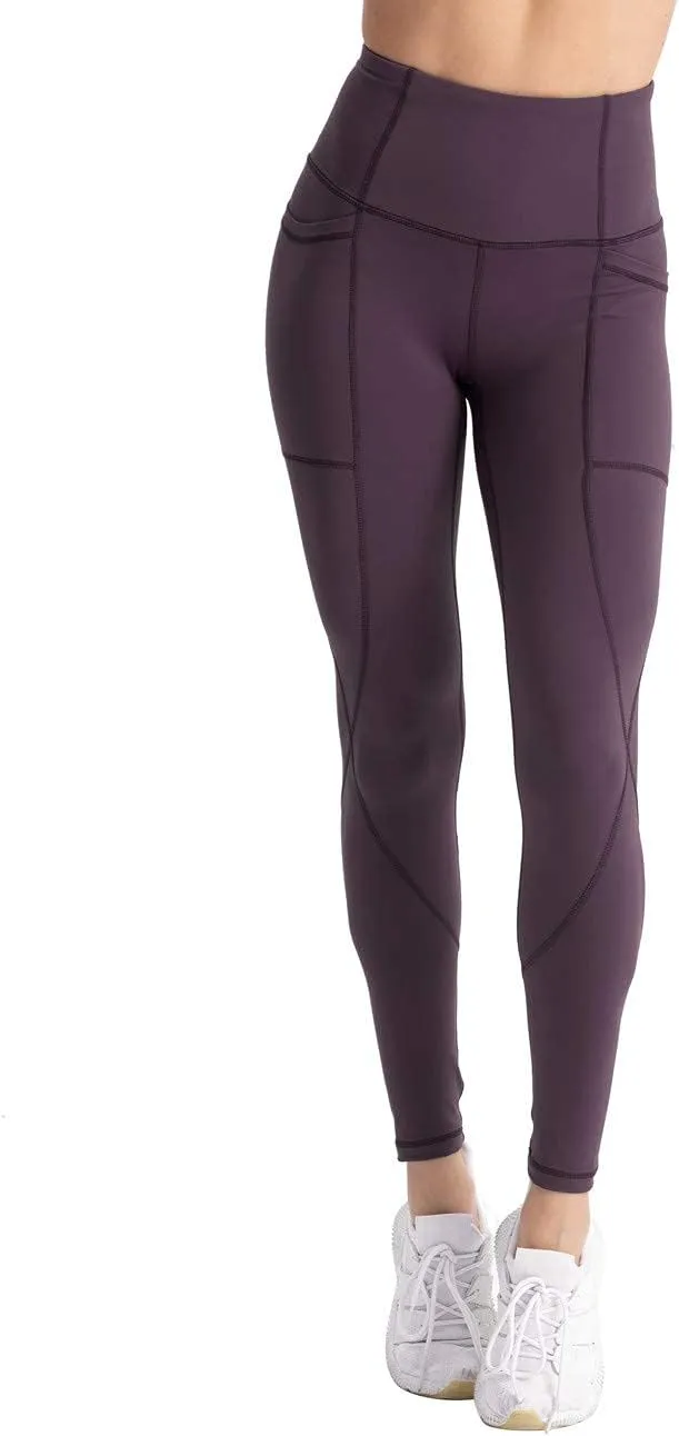 Hopgo Women's High Waist Yoga Pants with Pockets Compression Capri Leggings Tummy Control Workout Tights