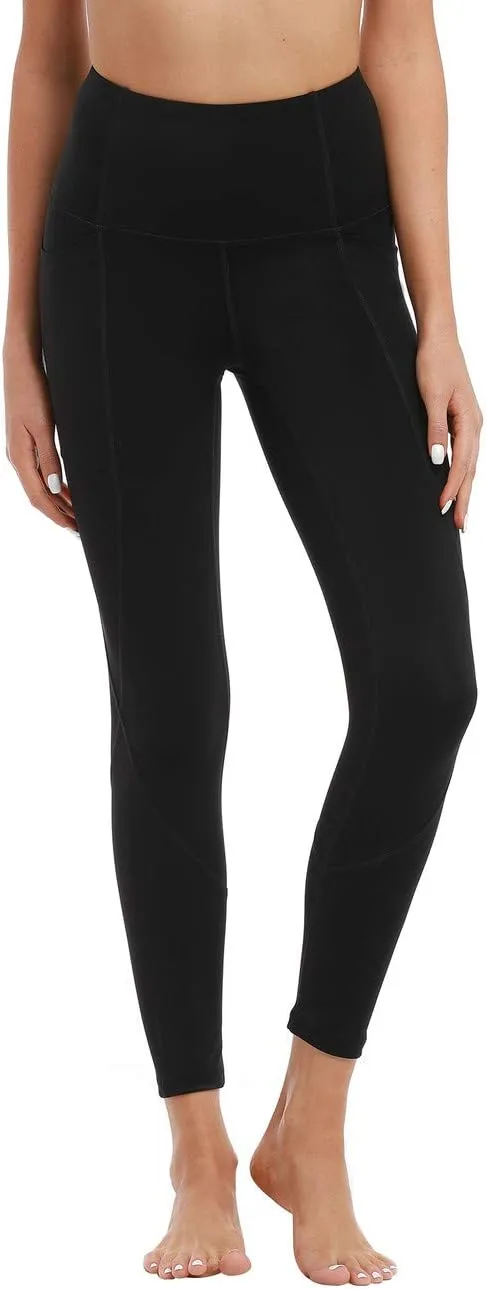 Hopgo Women's High Waist Yoga Pants with Pockets Compression Capri Leggings Tummy Control Workout Tights