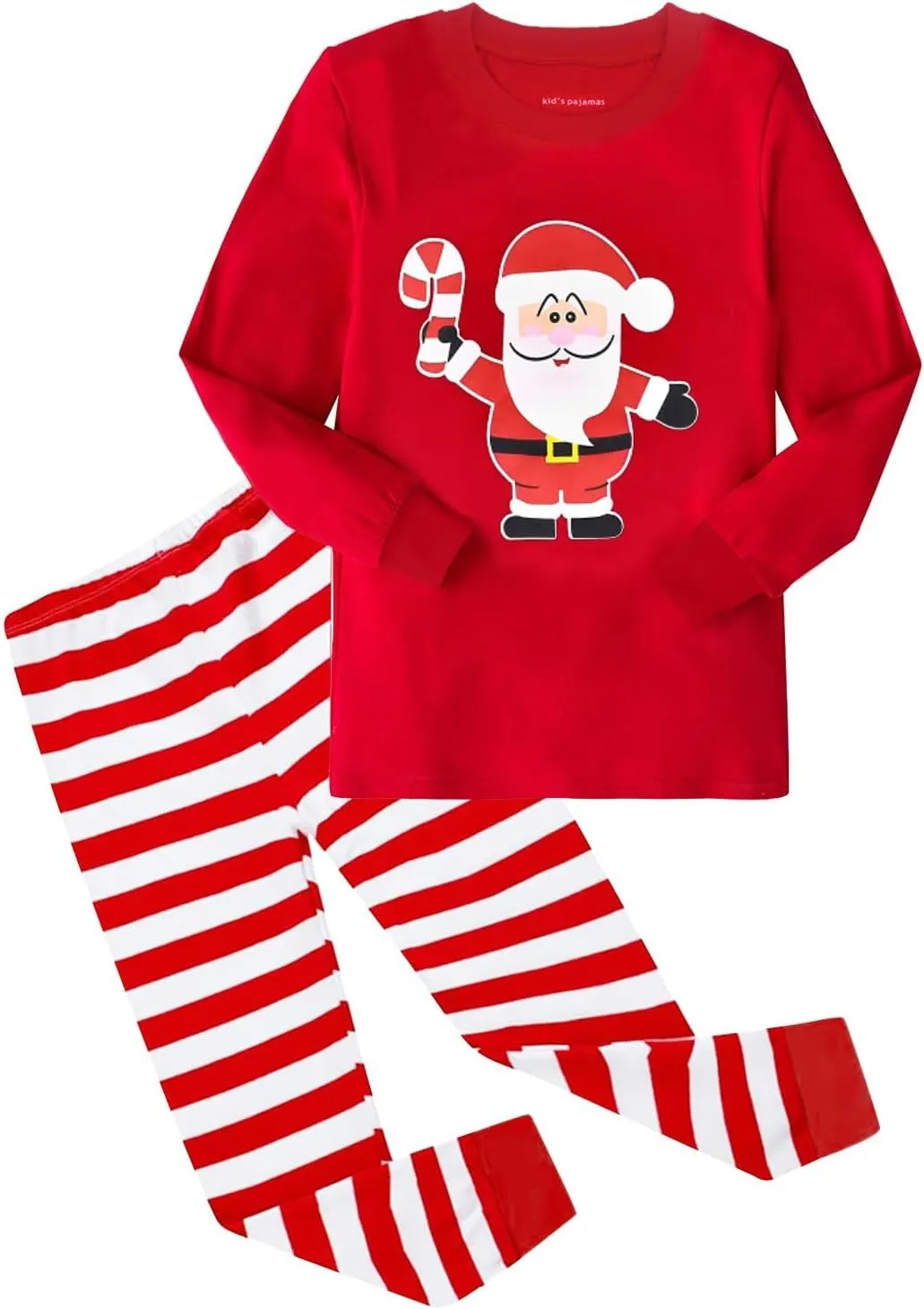 HYCLES Christmas Pajamas for Kids Girls Holiday Long Sleeve Sleepwear Santa Cotton Pajamas Sets for 2-12T Boys/Toddler Pjs