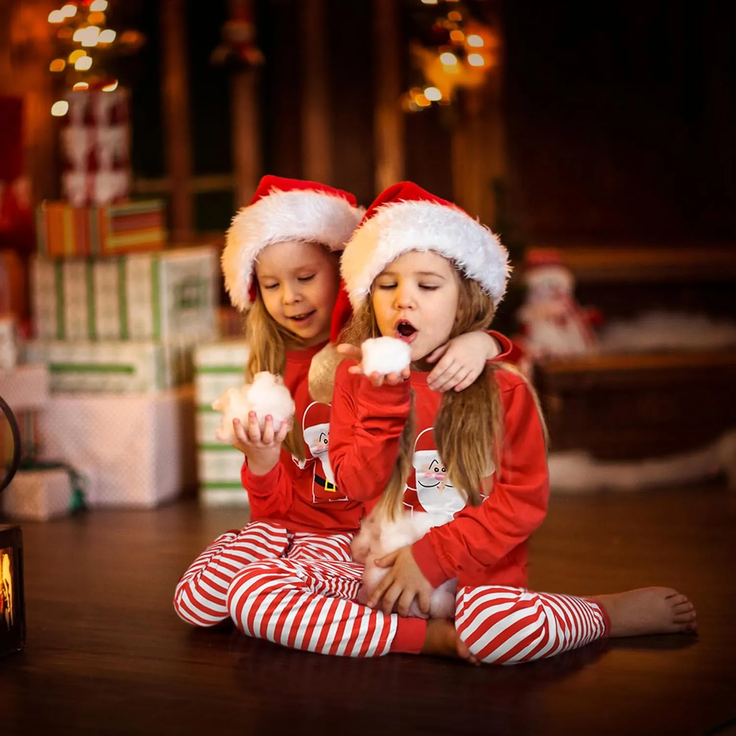 HYCLES Christmas Pajamas for Kids Girls Holiday Long Sleeve Sleepwear Santa Cotton Pajamas Sets for 2-12T Boys/Toddler Pjs