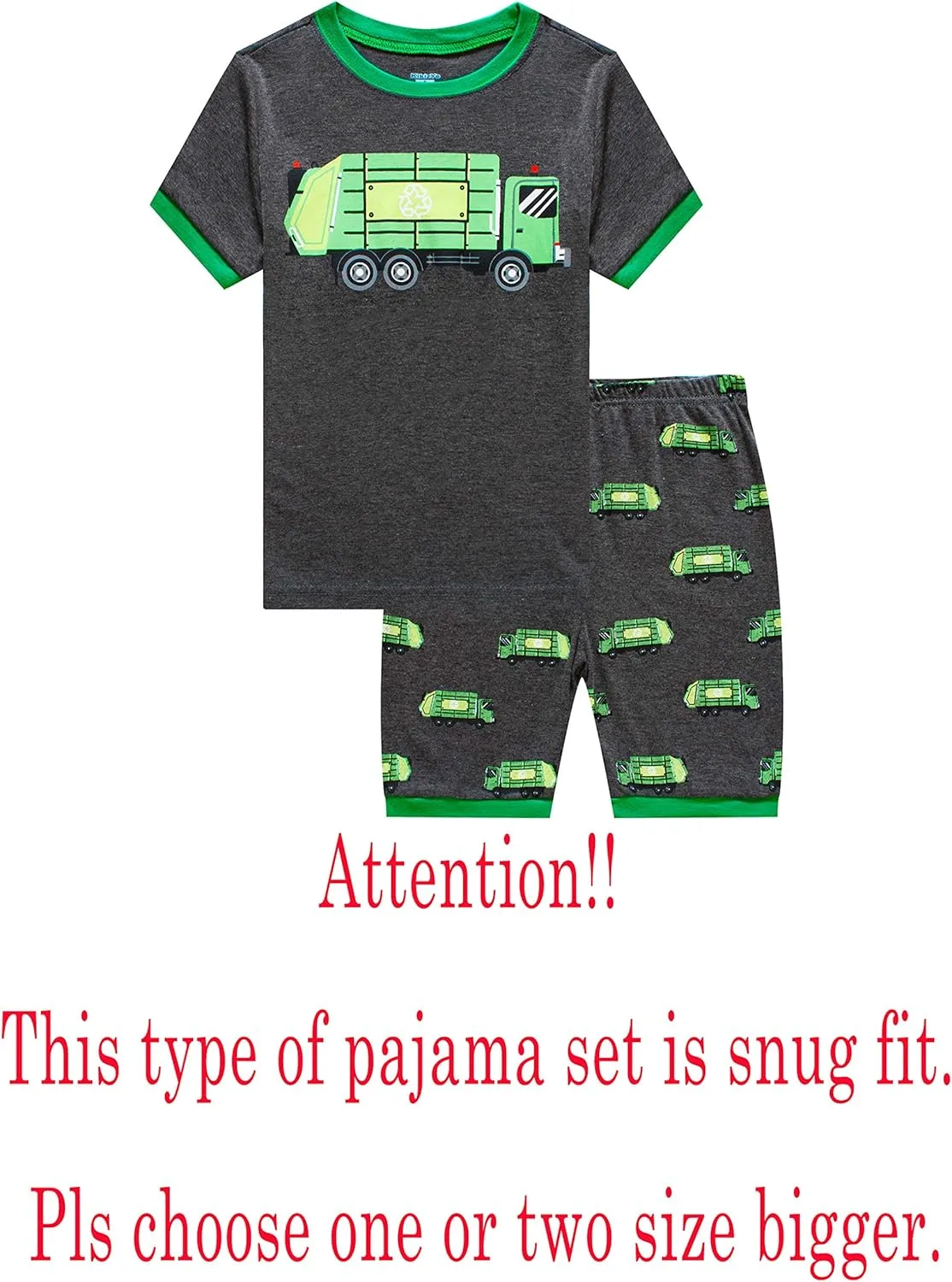 KikizYe Boys Short Sleeve Pajamas Kids Summer Pjs Children Pajamas