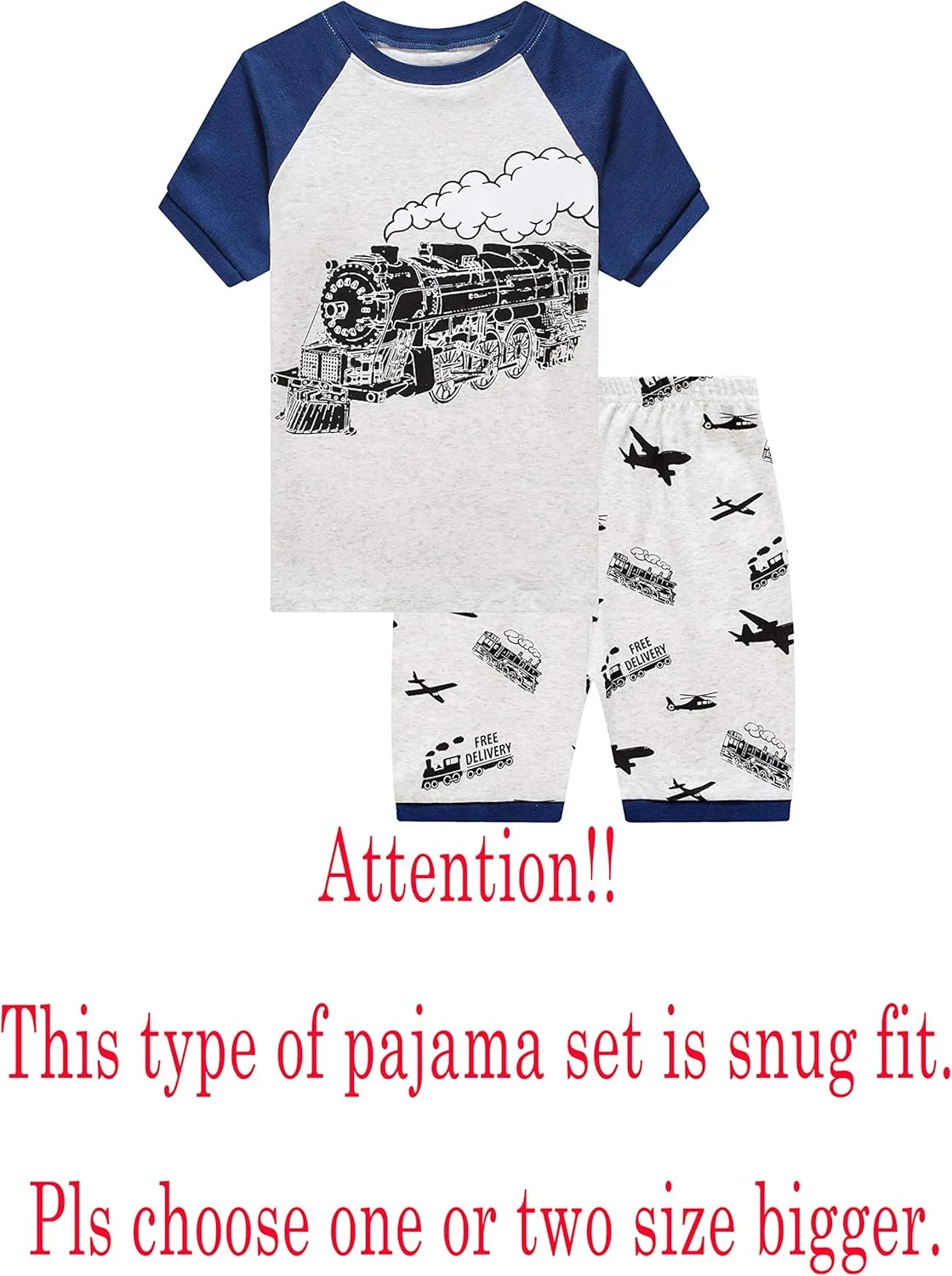 KikizYe Boys Short Sleeve Pajamas Kids Summer Pjs Children Pajamas