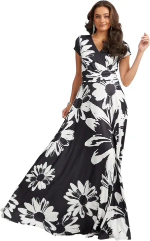 KOH KOH Womens Long Modest Floor Length Flowing Summer Print Maxi Dress Gown