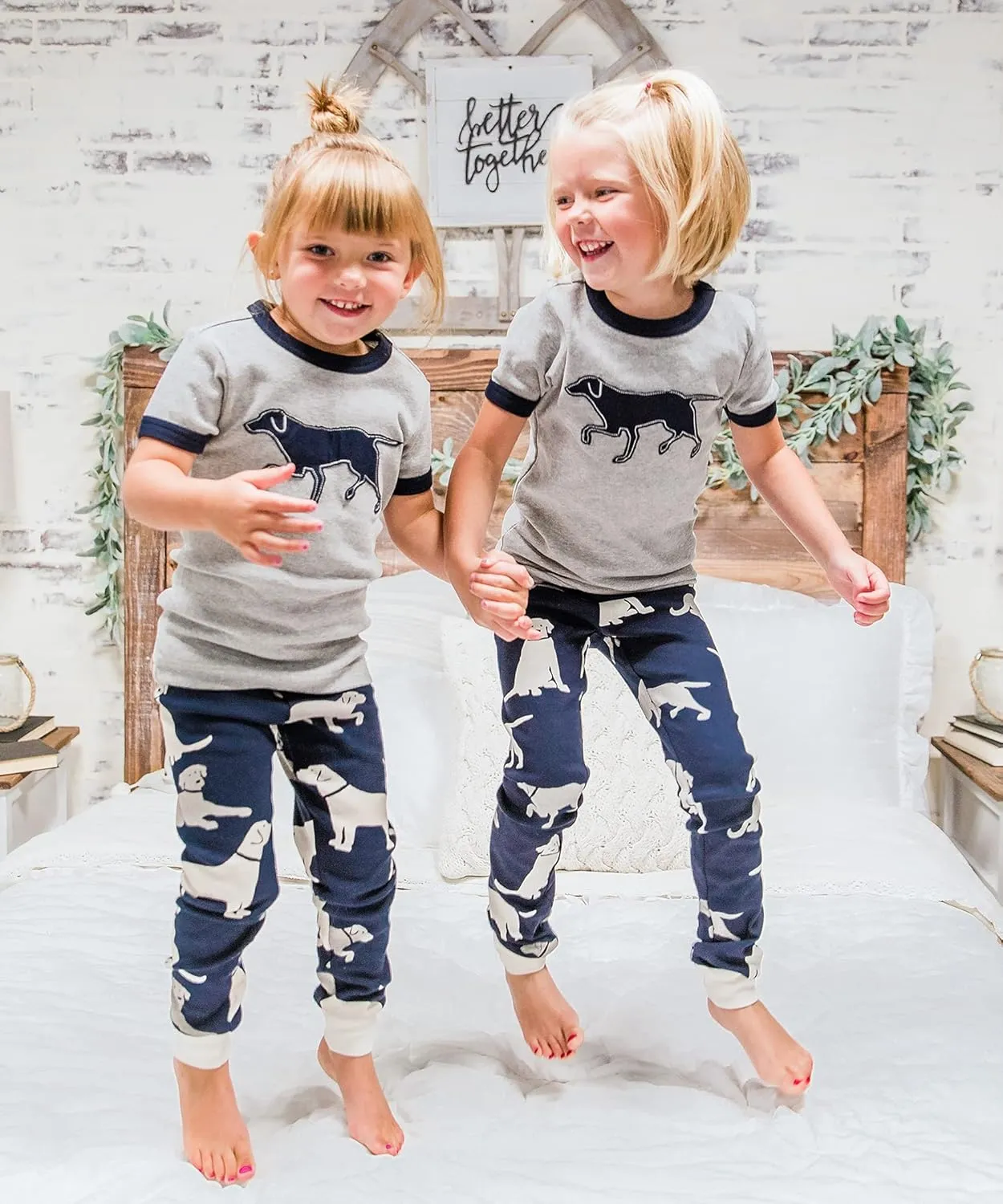 Lazy One Short-Sleeve Pajamas Sets for Girls and Boys, Kids' Soft, Animal PJs, Lake Pajamas