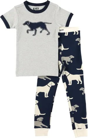 Lazy One Short-Sleeve Pajamas Sets for Girls and Boys, Kids' Soft, Animal PJs, Lake Pajamas