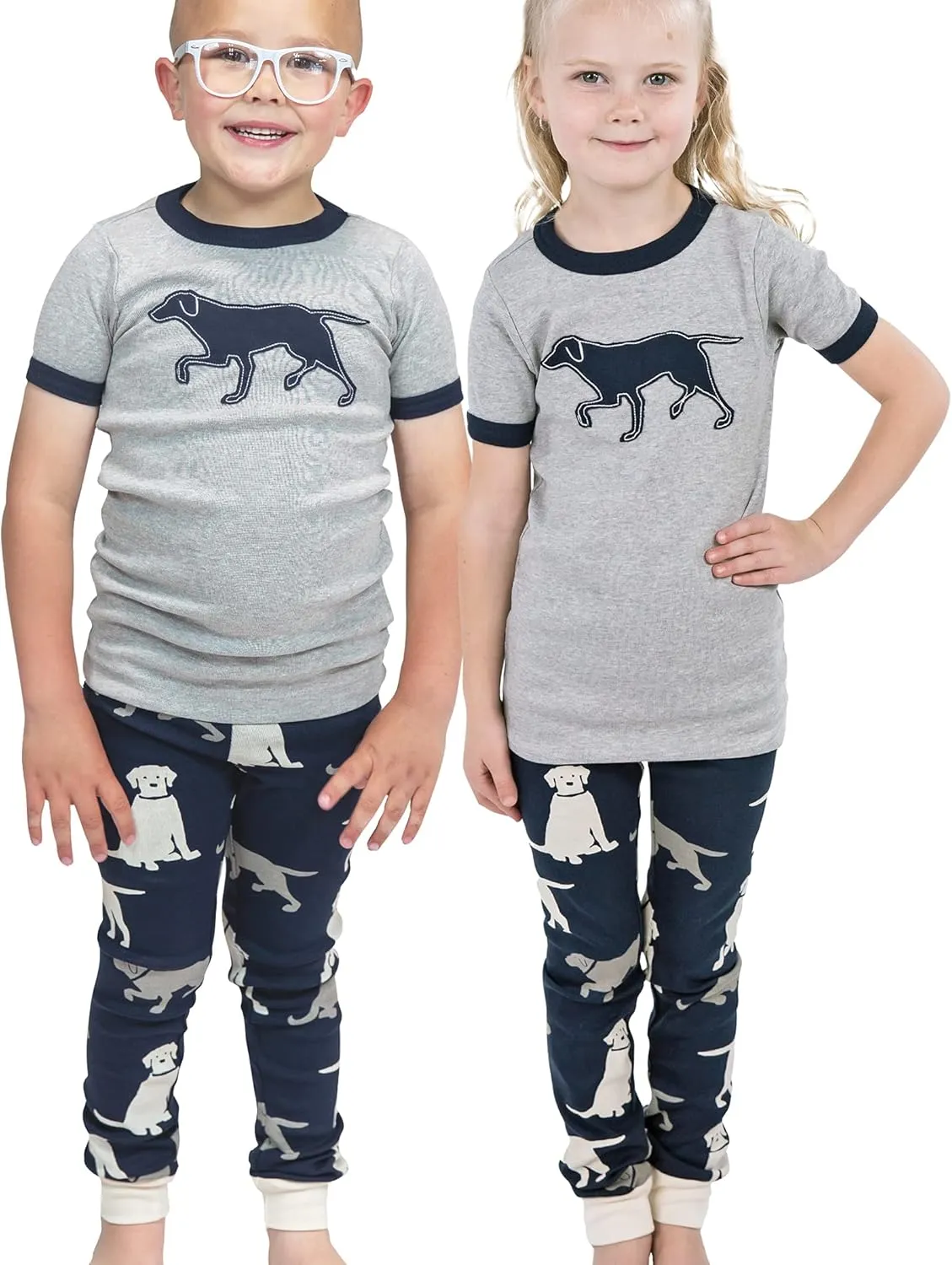 Lazy One Short-Sleeve Pajamas Sets for Girls and Boys, Kids' Soft, Animal PJs, Lake Pajamas