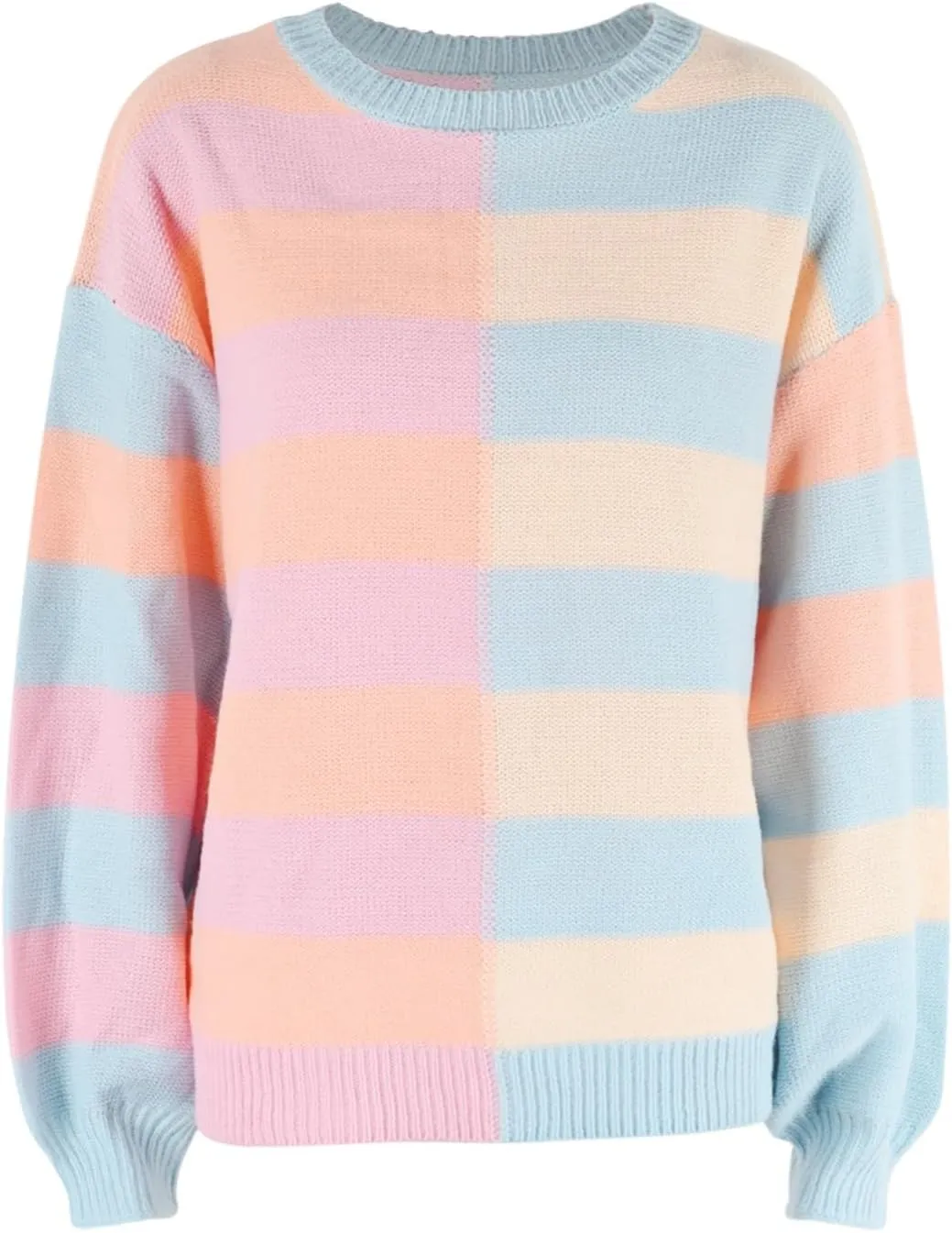 LCMTWX Cardigan Sweaters for Women Contrast Crew Neck Long Sleeve Sweater Pullover Sweater V Neck Pullover Sweater Infant