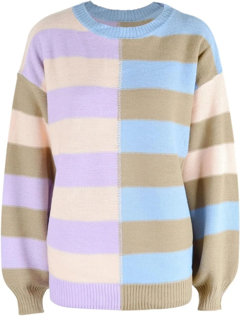 LCMTWX Cardigan Sweaters for Women Contrast Crew Neck Long Sleeve Sweater Pullover Sweater V Neck Pullover Sweater Infant
