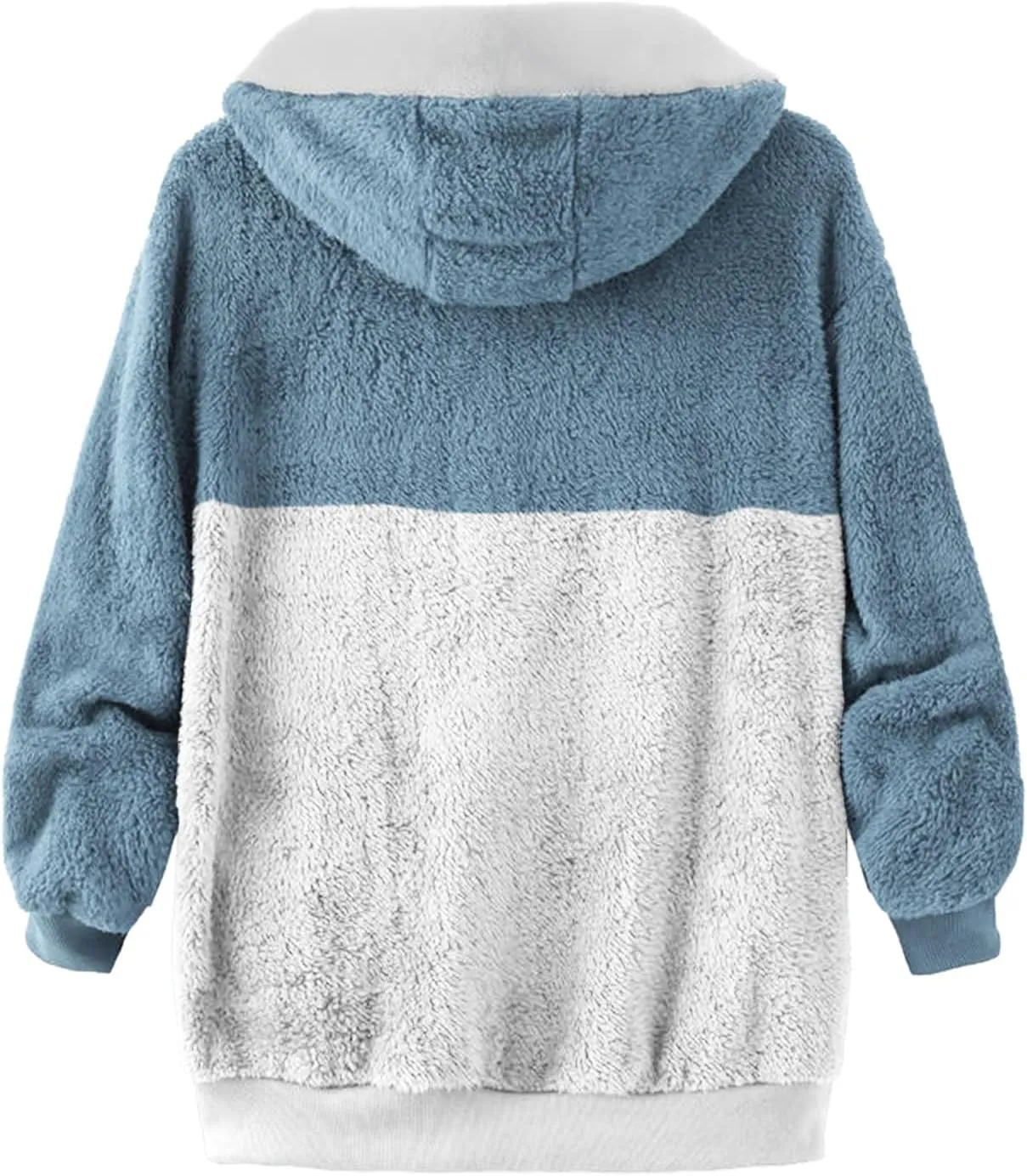 LCMTWX Womens 2023 Winter Fuzzy Fleece Jacket Artificial Wool Zipper Drawstring Solid Oversized Fuzzy Fleece Fluffy Fall