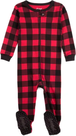 Leveret Kids Pajamas Baby Boys Girls Footed Pajamas Sleeper 100% Cotton Plaids (Size 6-12 Months-5 Toddler)