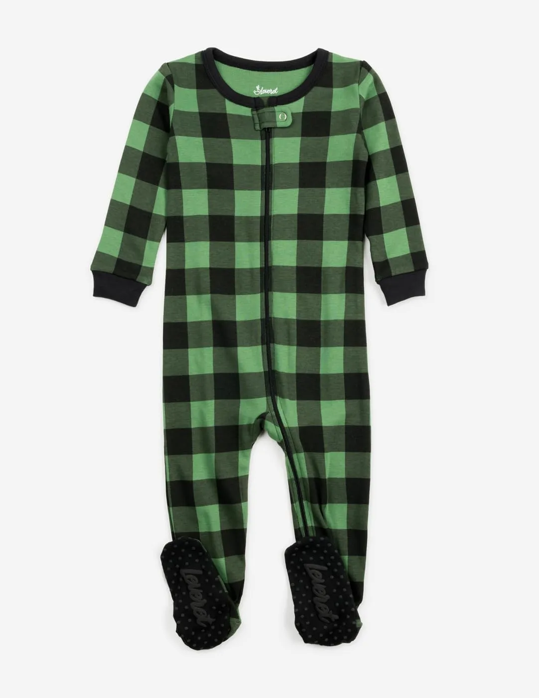Leveret Kids Pajamas Baby Boys Girls Footed Pajamas Sleeper 100% Cotton Plaids (Size 6-12 Months-5 Toddler)