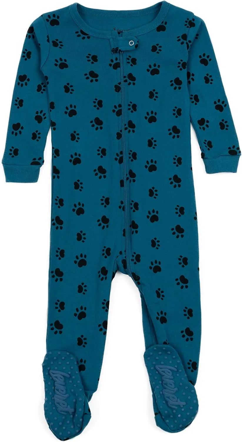 Leveret Kids Pajamas Baby Boys Girls Footed Pajamas Sleeper 100% Cotton (Size 6-12 Months-5 Toddler)