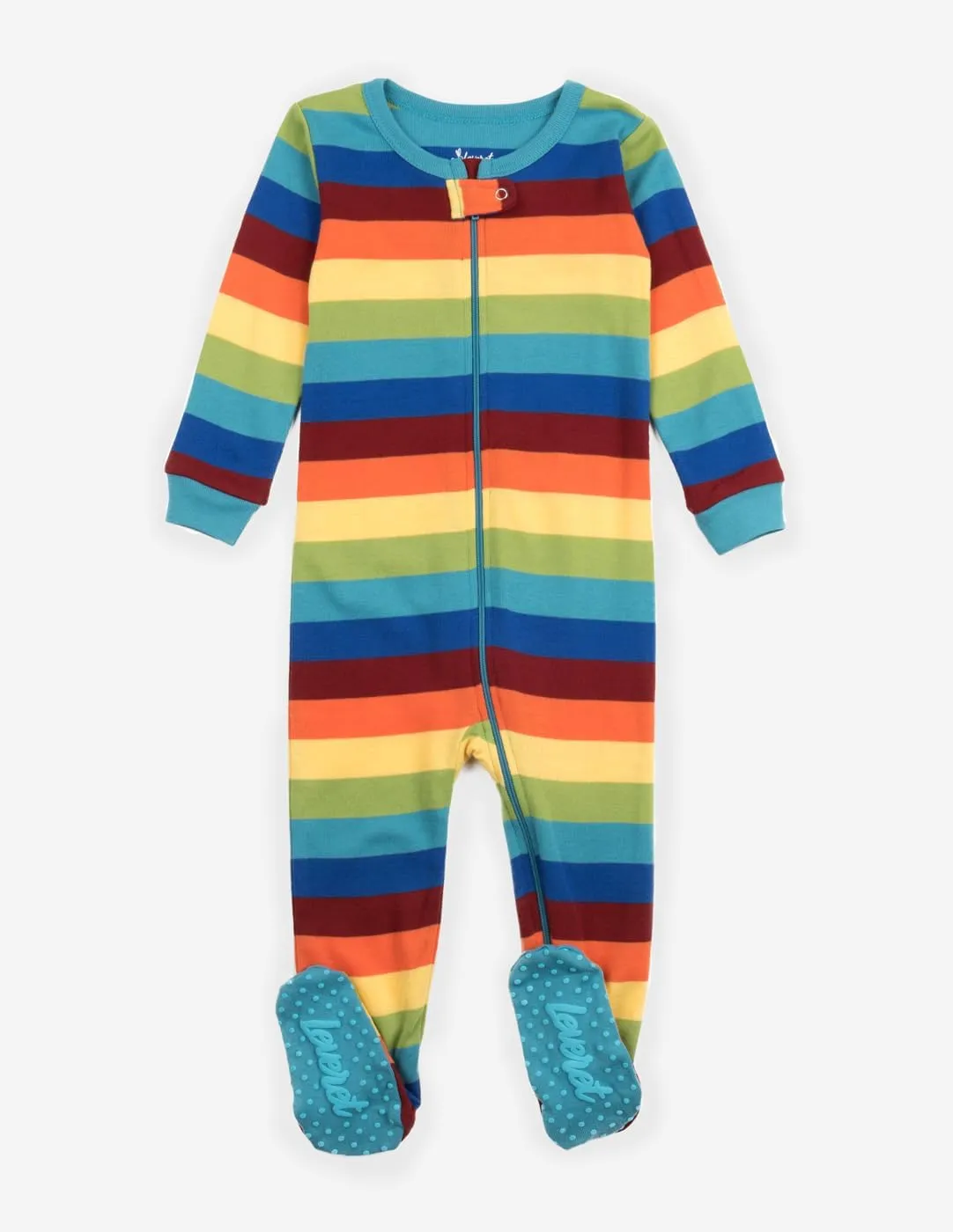 Leveret Kids Pajamas Baby Boys Girls Footed Pajamas Sleeper 100% Cotton Striped (Size 6-12 Months-5 Toddler)