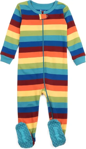 Leveret Kids Pajamas Baby Boys Girls Footed Pajamas Sleeper 100% Cotton Striped (Size 6-12 Months-5 Toddler)