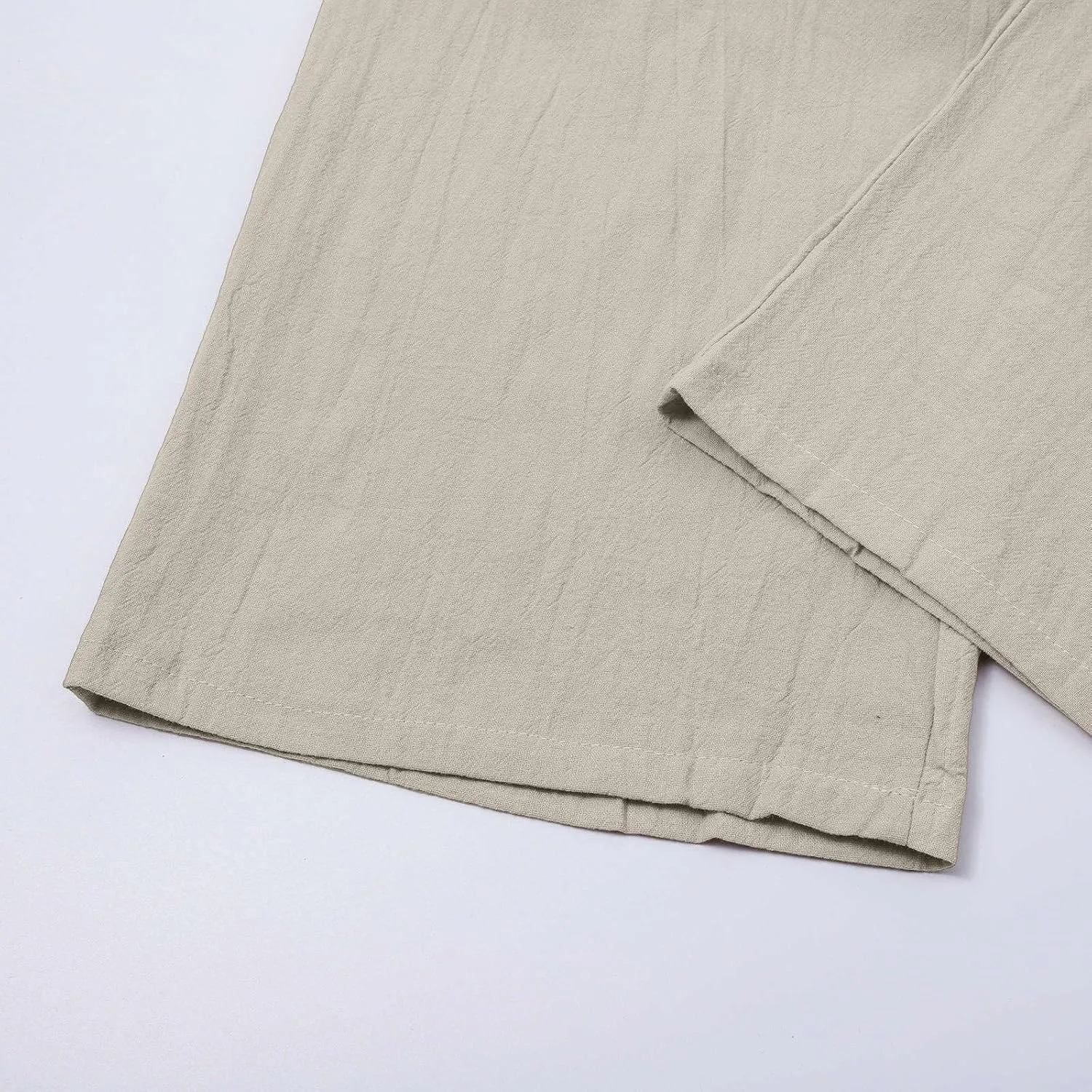 Linen Cargo Pants Men's Lightweight Soft Wide Leg Sweatpants Summer Loose Fit Drawstring Solid Joggers Daily Workout Trousers