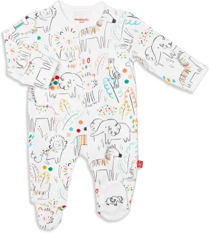 Magnetic Me Footie Pajamas - 100% Organic Cotton Baby Pajamas - Quick Magnetic Fastener Sleeper for Baby Boy and Girl
