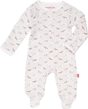 Magnetic Me Footie Pajamas - 100% Organic Cotton Baby Pajamas - Quick Magnetic Fastener Sleeper for Baby Boy and Girl