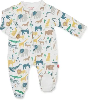 Magnetic Me Footie Pajamas - 100% Organic Cotton Baby Pajamas - Quick Magnetic Fastener Sleeper for Baby Boy and Girl