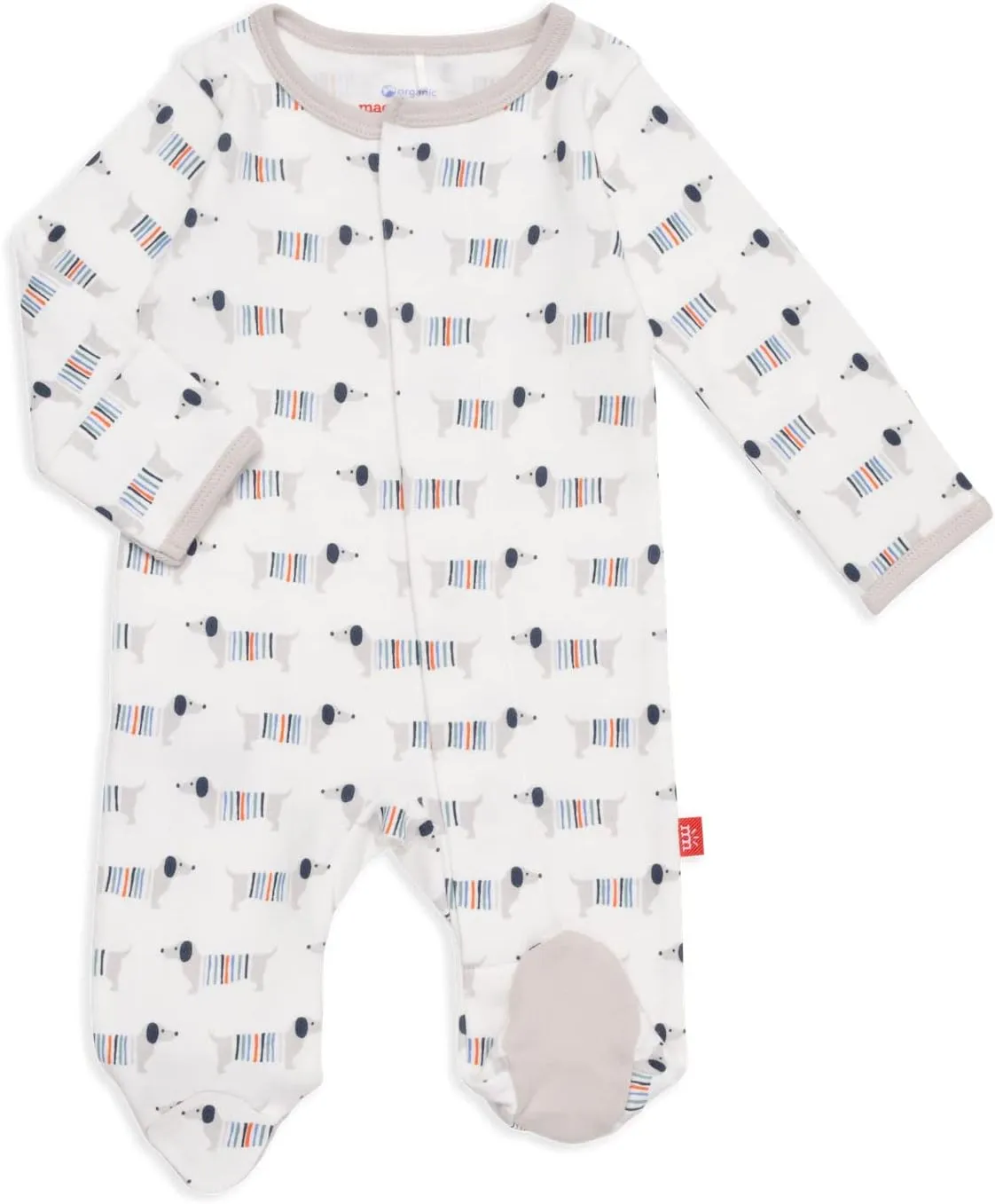 Magnetic Me Footie Pajamas - 100% Organic Cotton Baby Pajamas - Quick Magnetic Fastener Sleeper for Baby Boy and Girl
