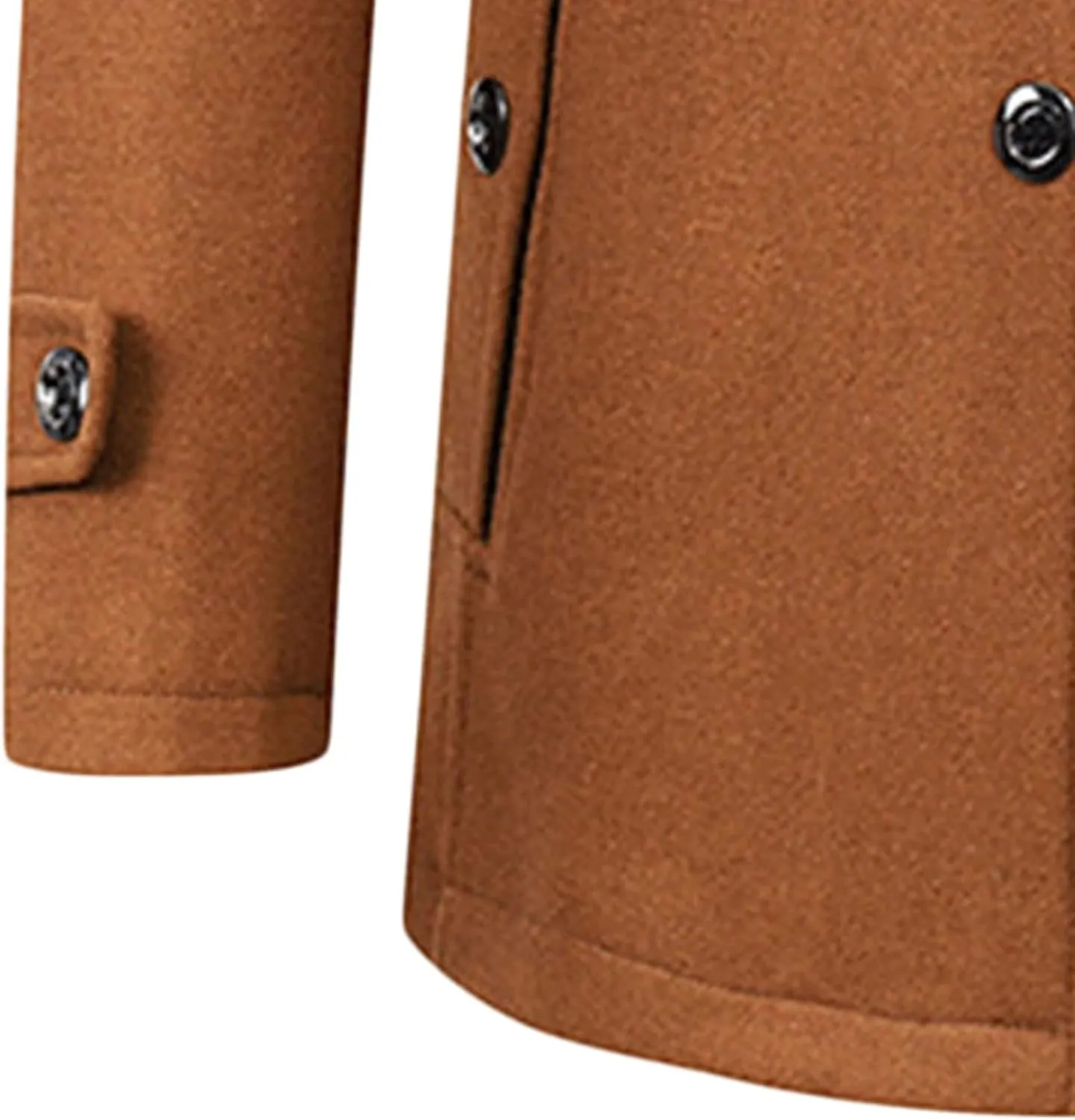 Maiyifu-GJ Men Layered Collar Wool Blend Jacket Military Single Breasted Pea Coat Thick Stylish Quilted Lined Trench Overcoat