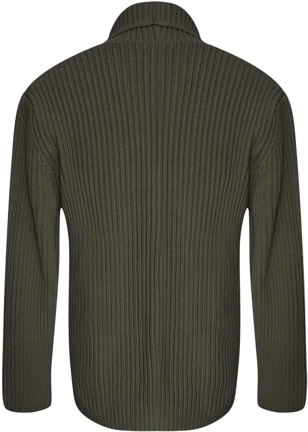 Men Cardigan Sweater Winter Warm Chunky Knitted Jumper Overszie Stand Collar Button Down Rib Knitted Coat with Pocket