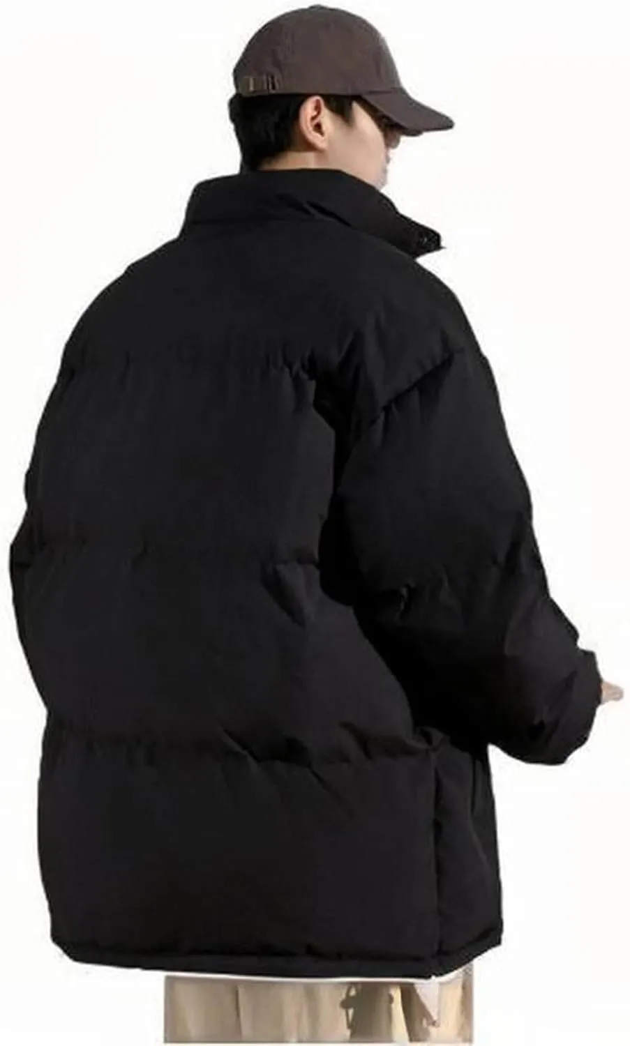 Men Puffer Jacket Plus Size Winter Warm Down Coat Waterproof Windproof Insulated Jacket Quilted Outerwear with Pocket