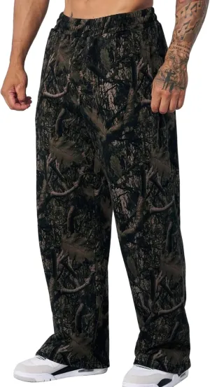 Mens Baggy Camo Graphic Print Sweatpants Workout Athletic Joggers Pants for Men Wide Leg Hunting Sweat Pant