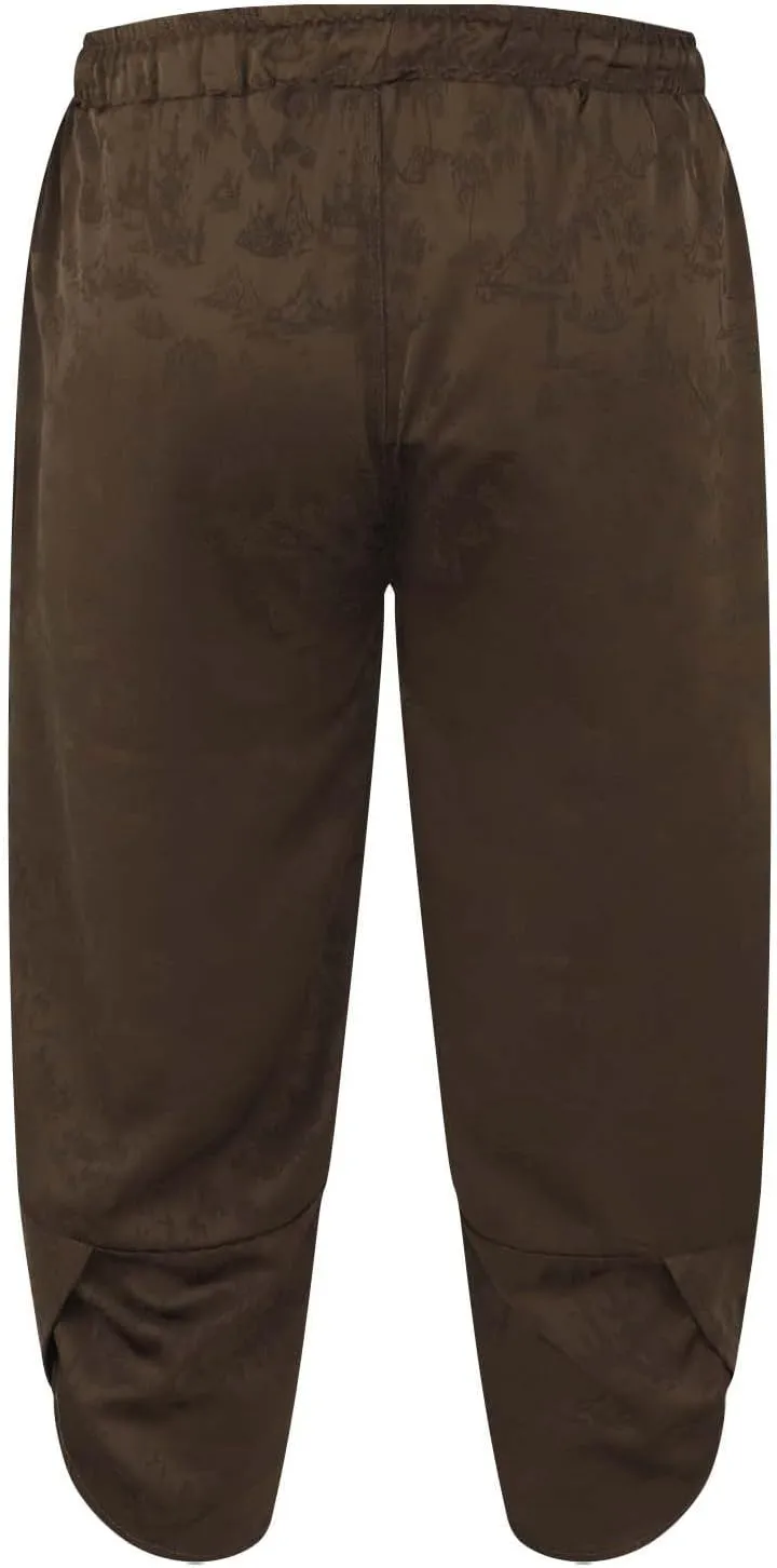 Men's Cotton Linen Pants Drawstring Elastic Waist Cinch Bottoms Summer Beach Pants Loose Fit Drop Crotch Trousers
