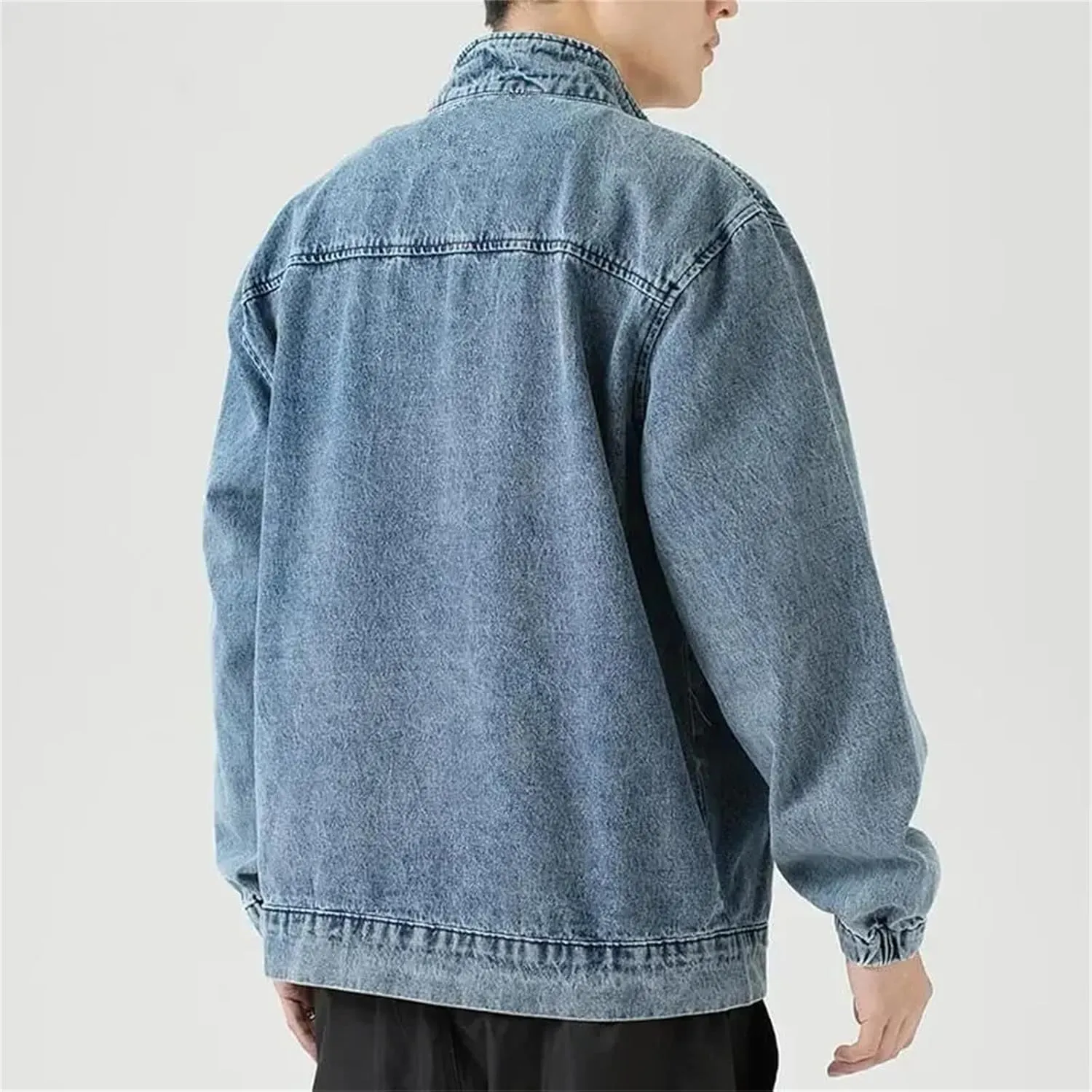 Men's Denim Jacket Biker Jean Coats Winter Men Fashion Motorcycle Denim Jacket