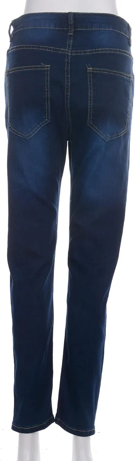 Men's Denim Jeans Slim Fit Stretch Casual Straight Leg Denim Pants Trousers