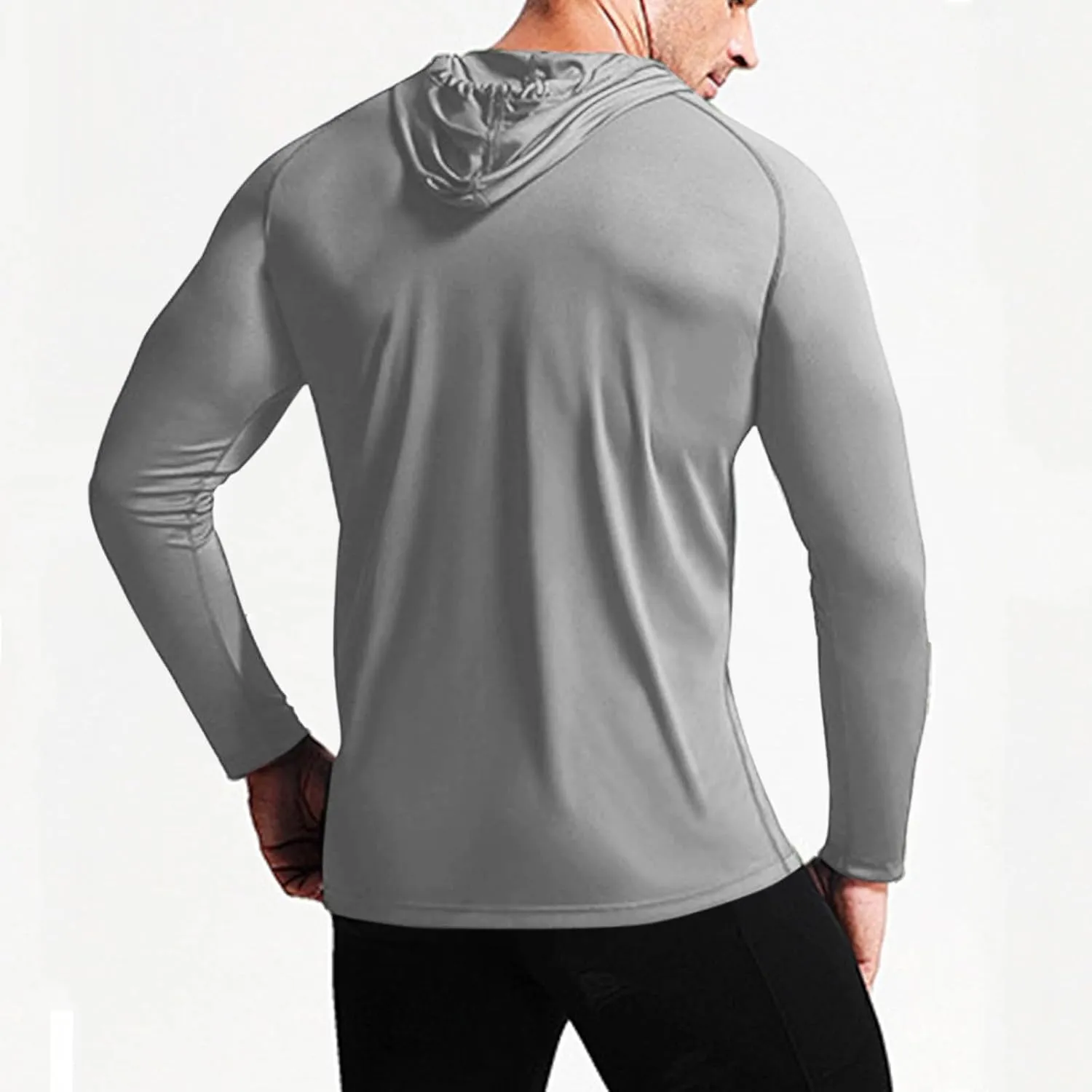Mens Fishing Shirts Raglan Long Sleeve Sun Protection Rash Guard Hiking Fishing Swim Tops SPF 50  UV T Shirt Hoodies