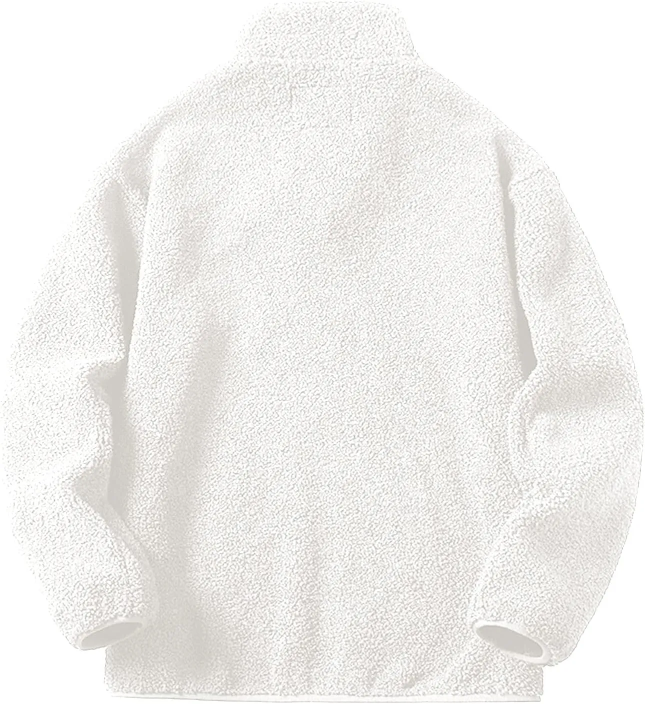 Mens Fuzzy Sherpa Jacket Full Zip Stand Collar Jackets with Pockets Thick Fleece Coat Big and Tall Winter Coats