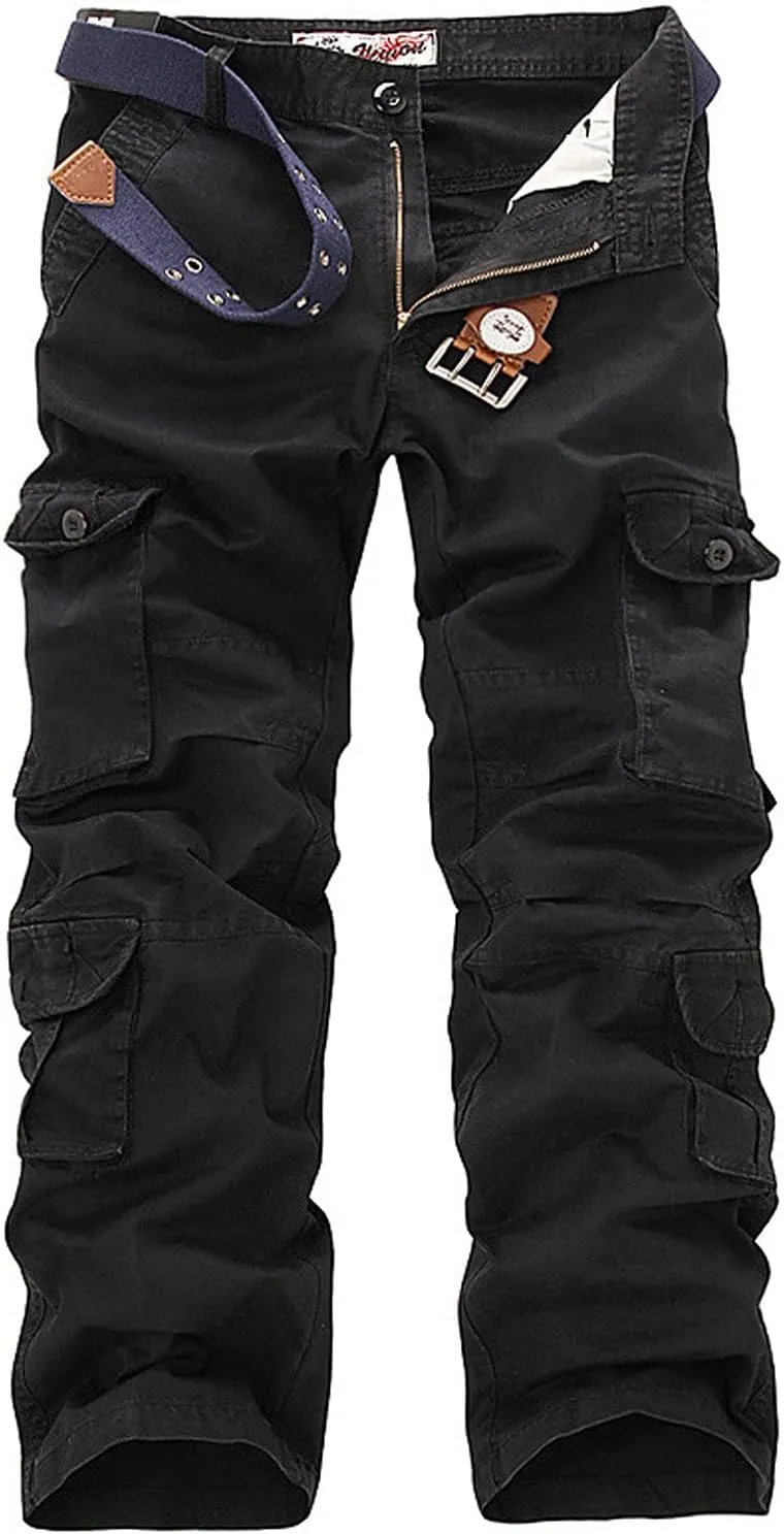 Men's Hiking Cargo Pants Relaxed Fit Baggy Multi-Pocket Track Pants Oversized Workout Sports Joggers Sweatpants