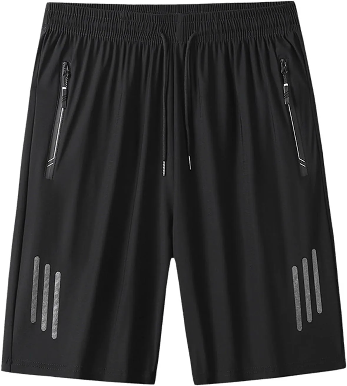 Men's Ice Silk Shorts Sport Lightweight Shorts Breathable Short Pants Pocket with Zip Sports Trousers Active Men Shorts