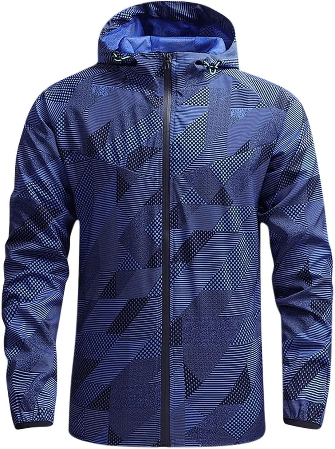 Mens Lightweight Softshell Jacket Windproof Water Resistant Hooded Hiking Travel Outwear Full Zip Windbreaker Jackets