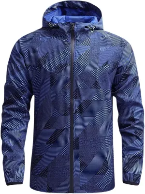Mens Lightweight Softshell Jacket Windproof Water Resistant Hooded Hiking Travel Outwear Full Zip Windbreaker Jackets
