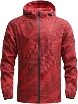 Mens Lightweight Softshell Jacket Windproof Water Resistant Hooded Hiking Travel Outwear Full Zip Windbreaker Jackets