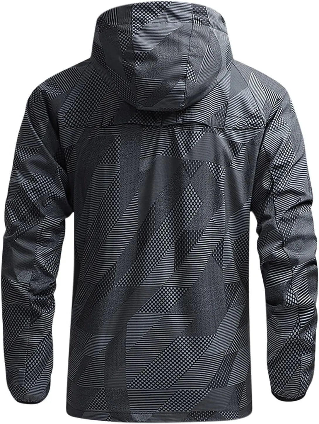 Mens Lightweight Softshell Jacket Windproof Water Resistant Hooded Hiking Travel Outwear Full Zip Windbreaker Jackets